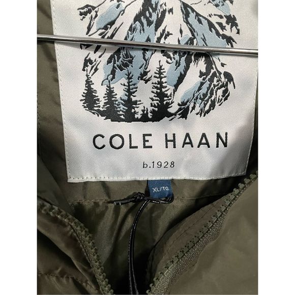 Cole Haan Womens XL NWT Olive Cropped Puffer Jacket - Picture 3 of 5